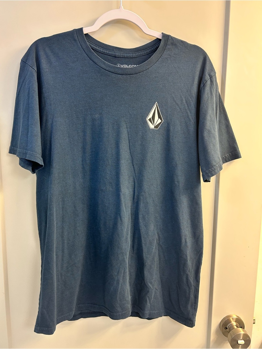 Volcom Men's Short Sleeve Logo Tee in Dark Blue